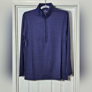 Greyson Men's Guide Sport Quarter Zip Long Sleeve Shirt Maltese Blue Sz Medium